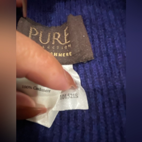 Pure Collection 100% Cashmere Ruffle Edge Scarf – Royal Blue 💙(B41)✨ - Picture 4 of 7